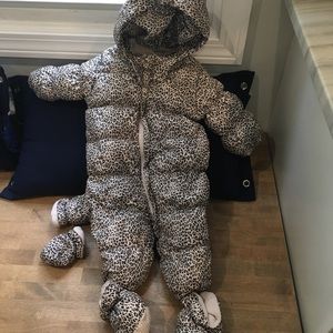 Girls leopard snowsuit baby gap